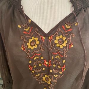 Brown sheer blouse